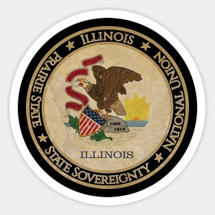 Vintage Illinois USA United States of America American State Flag Sticker